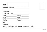 QSL Card Template: A Standardized Format For Amateur Radio Communication