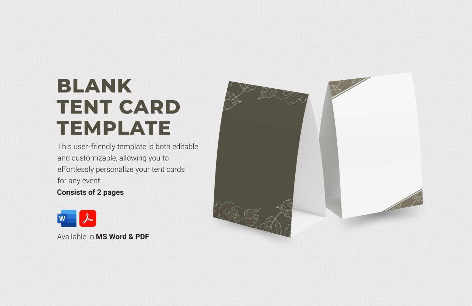 Blank Tent Card Template in Word, PDF - Download  Template