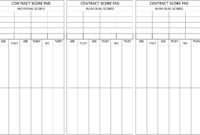 Bridge Score Card Template