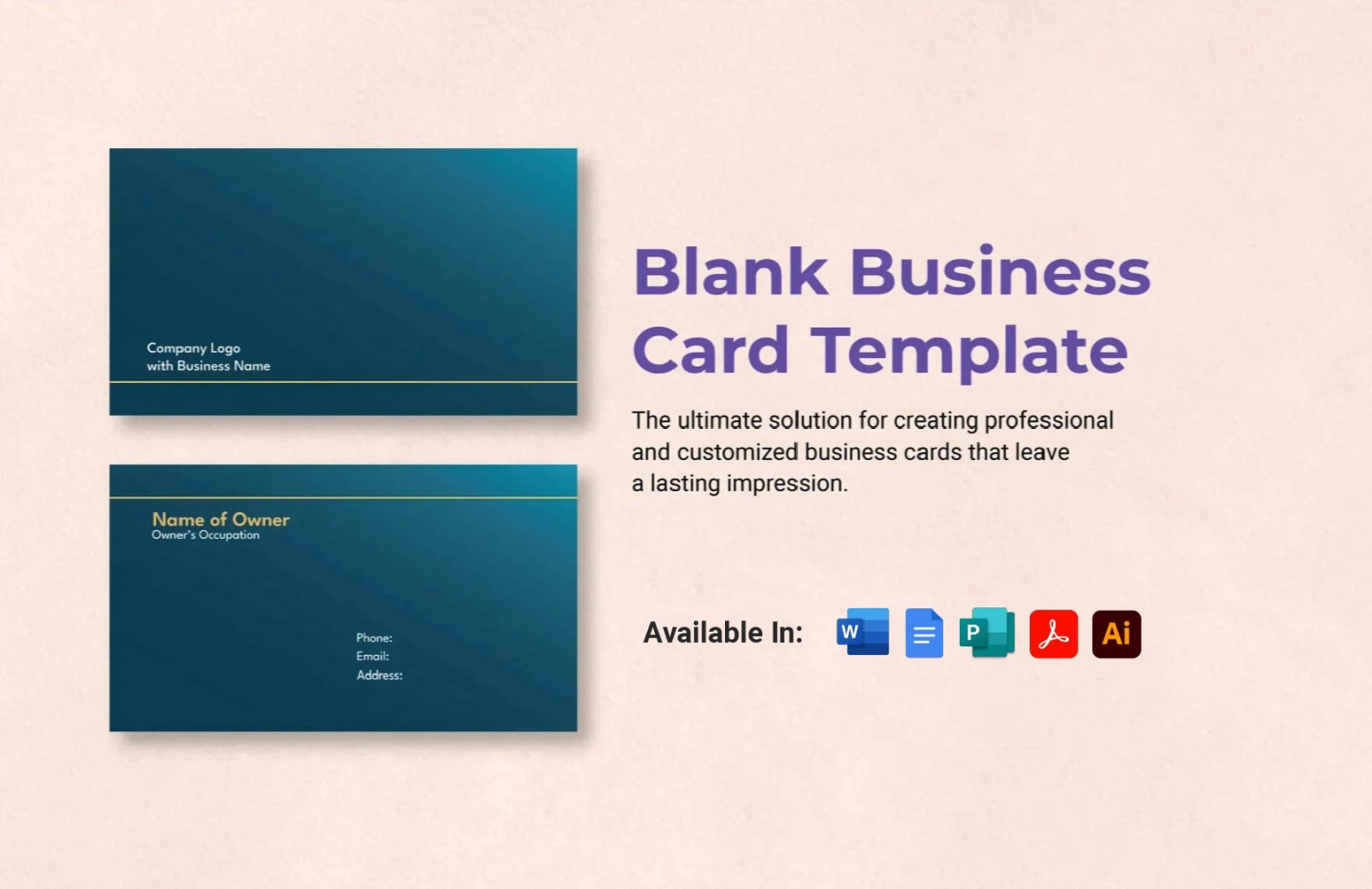 Business Card Templates in Google Docs - FREE Download  Template