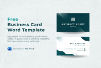 Business Card Template For Microsoft Word 2007