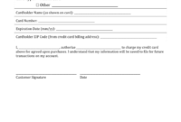 Credit Card Authorization Form Template