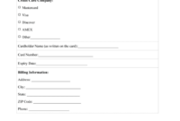 Credit Card Authorization Form Template For Word