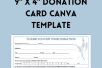 Donation Card Template: A Formal Design For Charitable Giving