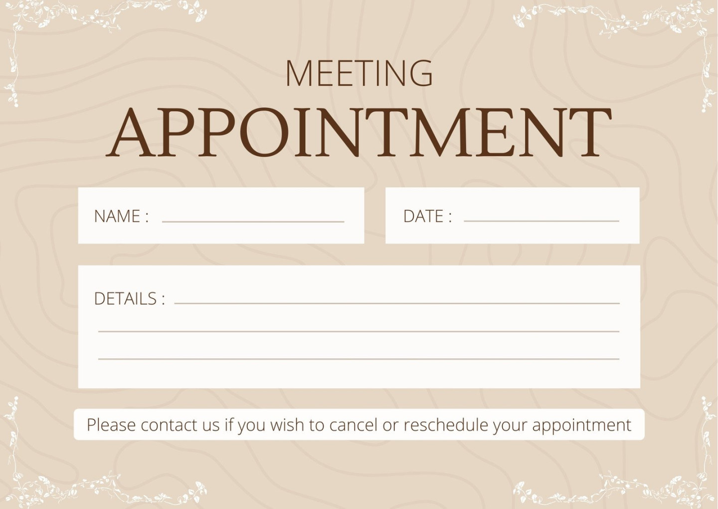 Free and customizable appointment templates