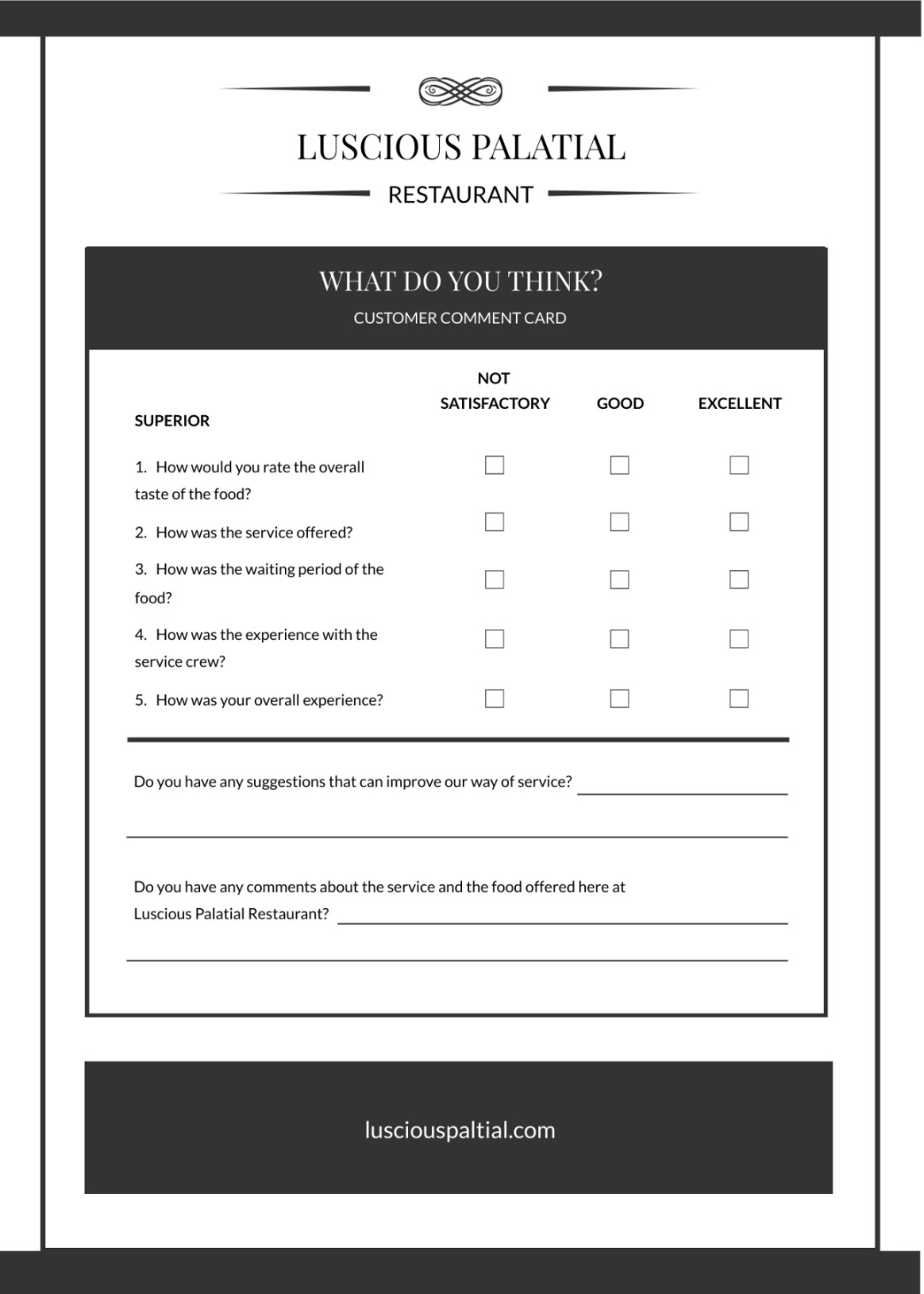 FREE Comment Card Templates & Examples - Edit Online & Download