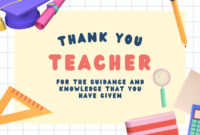 A Formal Thank You Card Template For Teachers