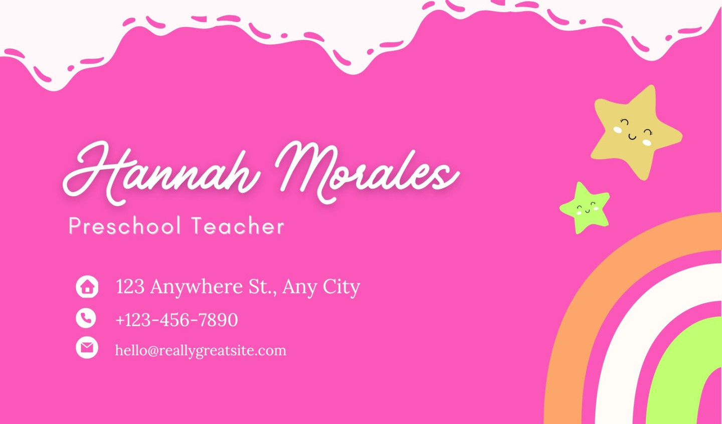 Free printable, customizable teacher business cards  Canva