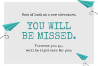 Formal Farewell Card Template