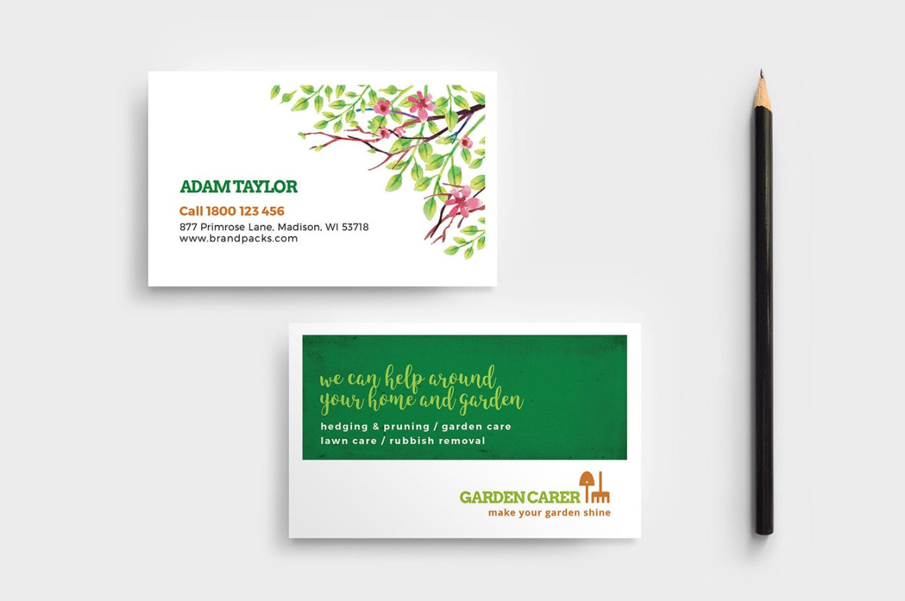 Gardener Business Card Template in PSD, Ai & Vector - BrandPacks