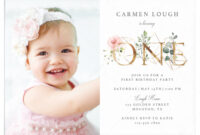 Formal First Birthday Invitation Card Template