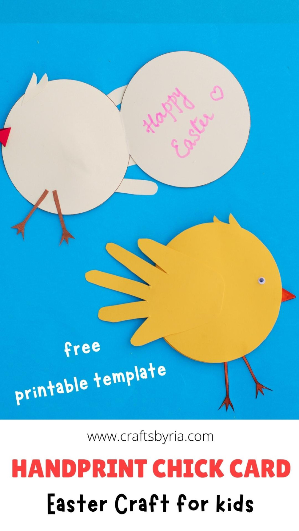 Handprint Easter Chick Card  Cute Keepsake Craft Idea - Crafts By Ria