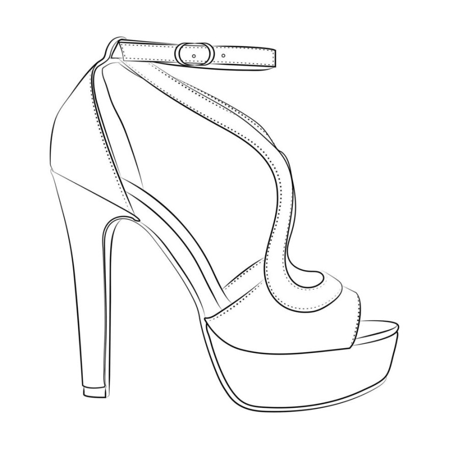 high heels Outline stype vector design element , illustration