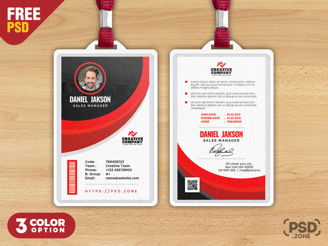 Id card design psd best sale free