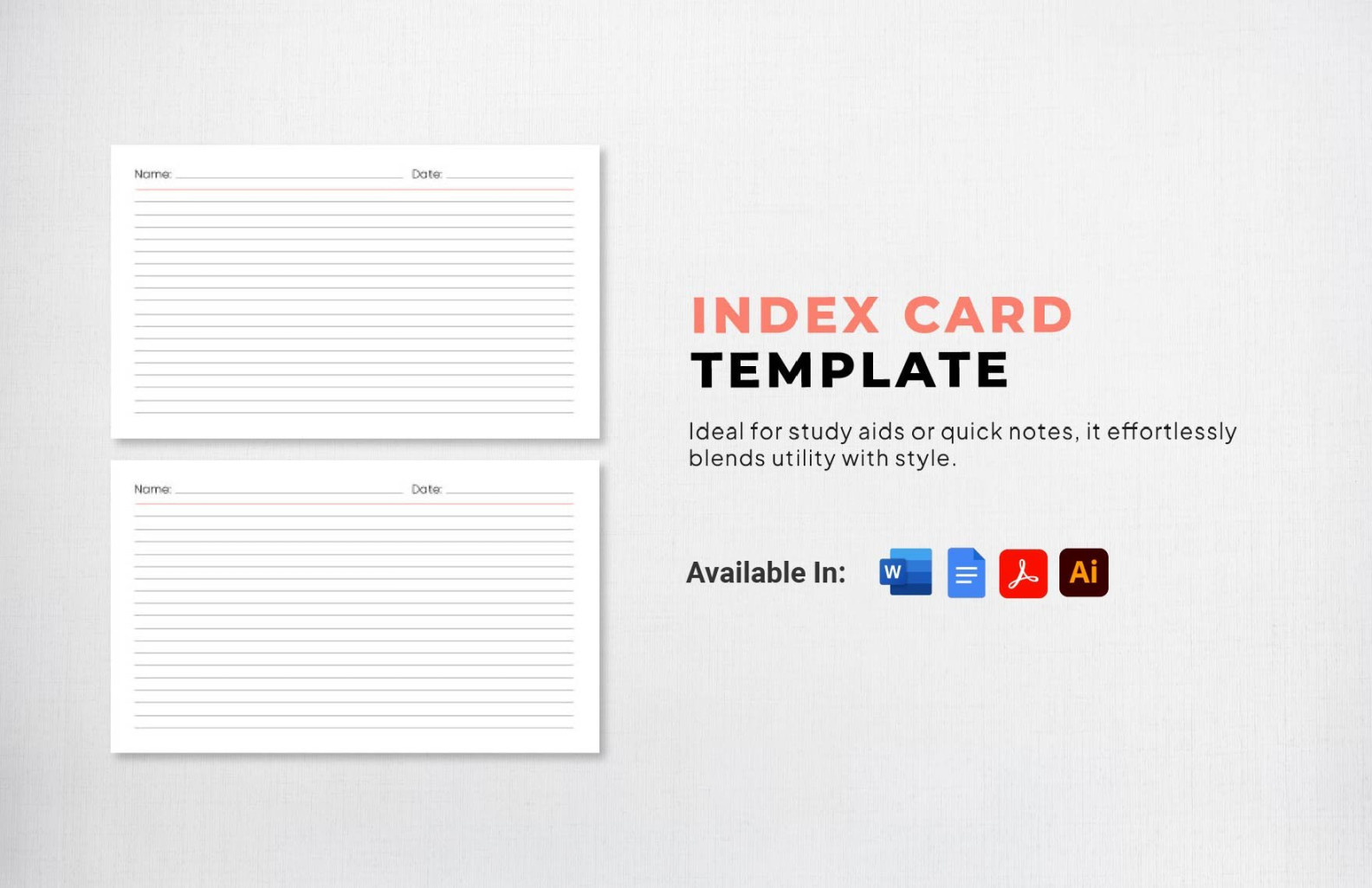 Index Card Template in Word, Illustrator, PDF, Google Docs