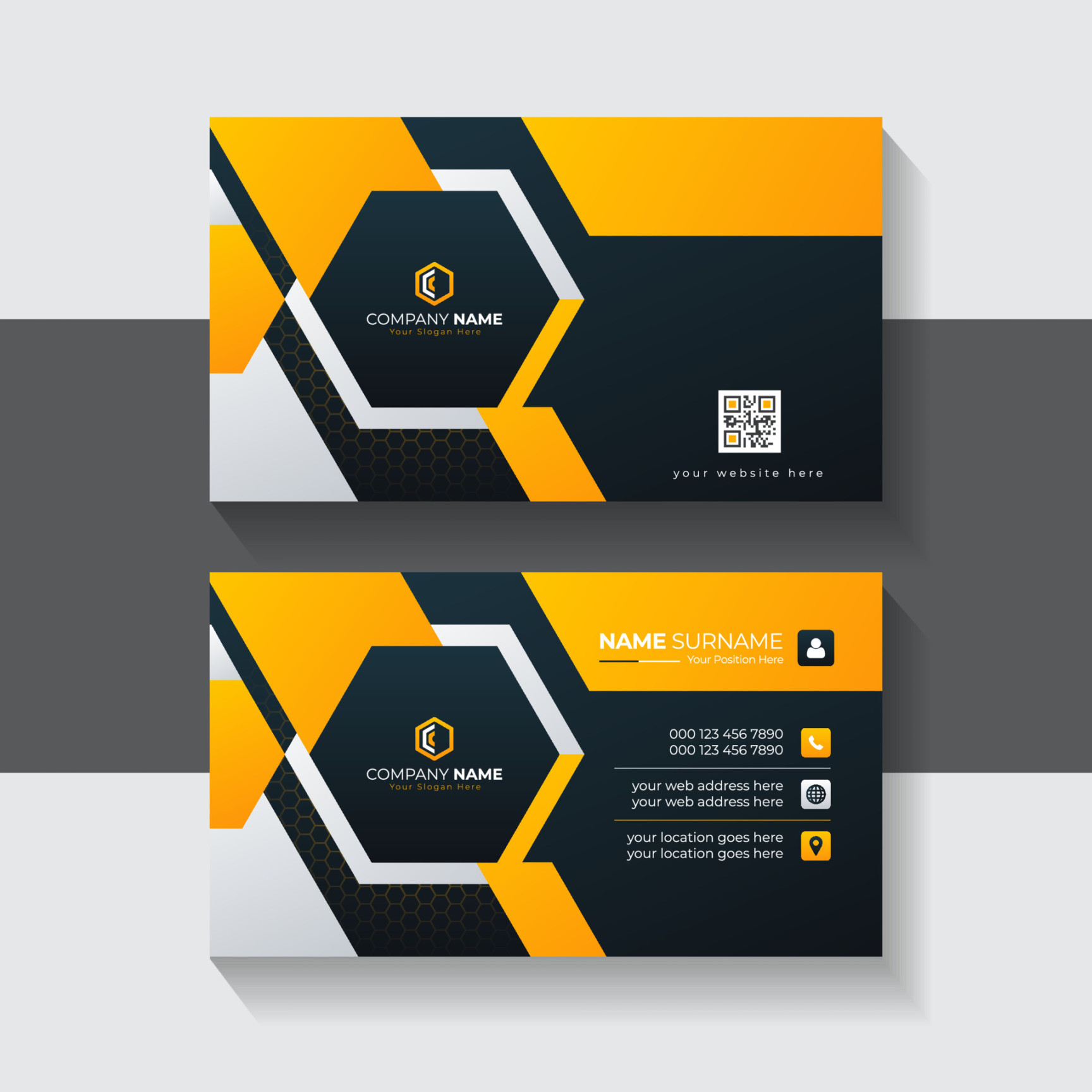 modern business card template with elegant professional Dark and