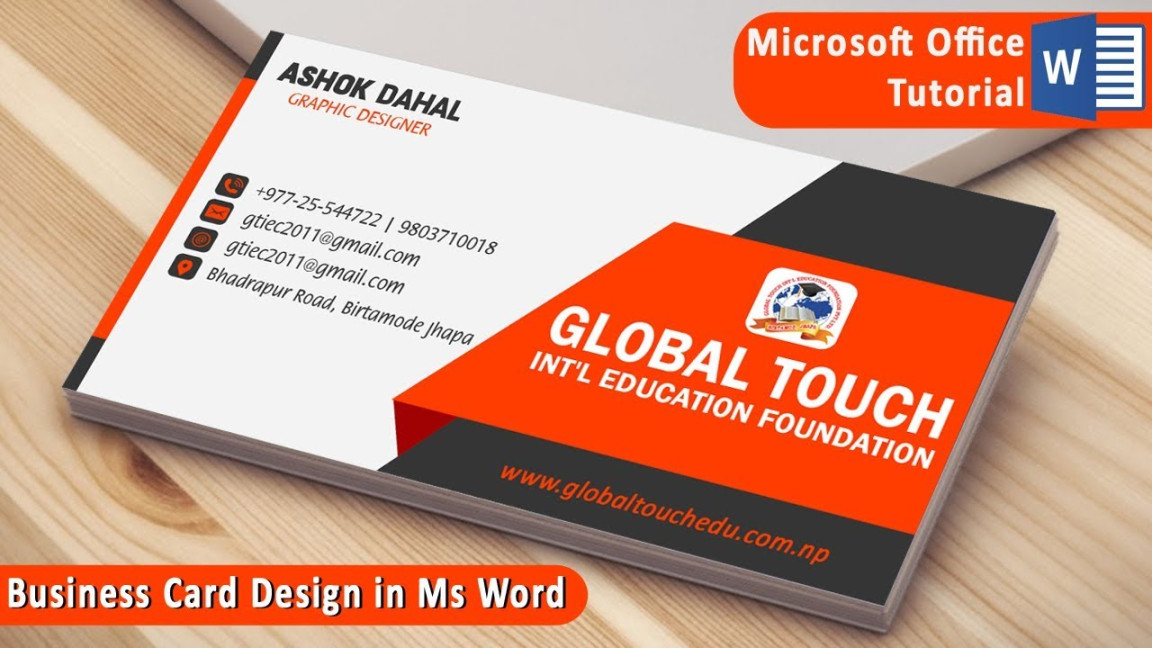 MS WORD TUTORIAL  Business Card Design in ms word  Visiting Card Design  in ms word