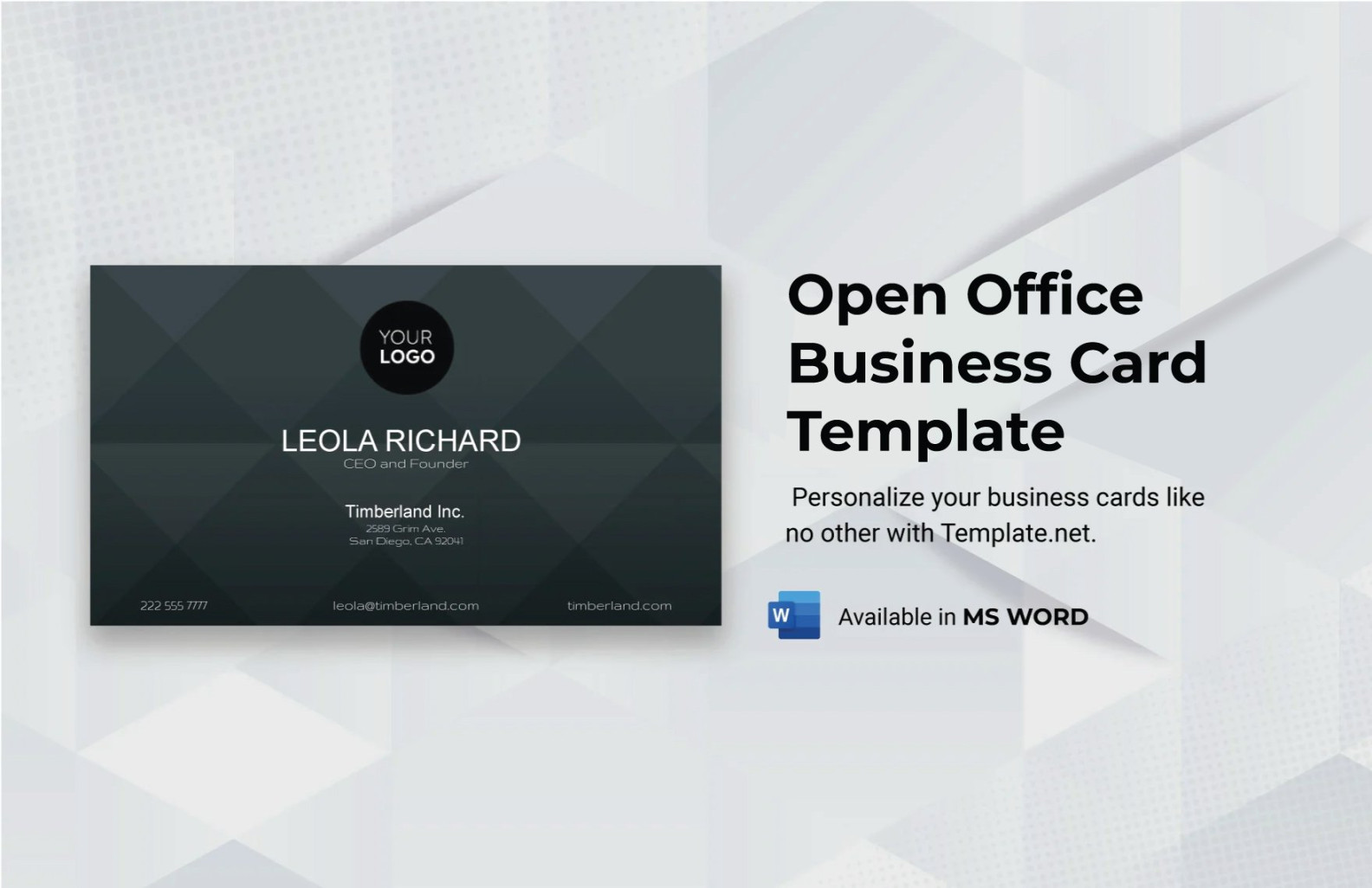 Open Office Business Card Template in Word, Illustrator, Publisher