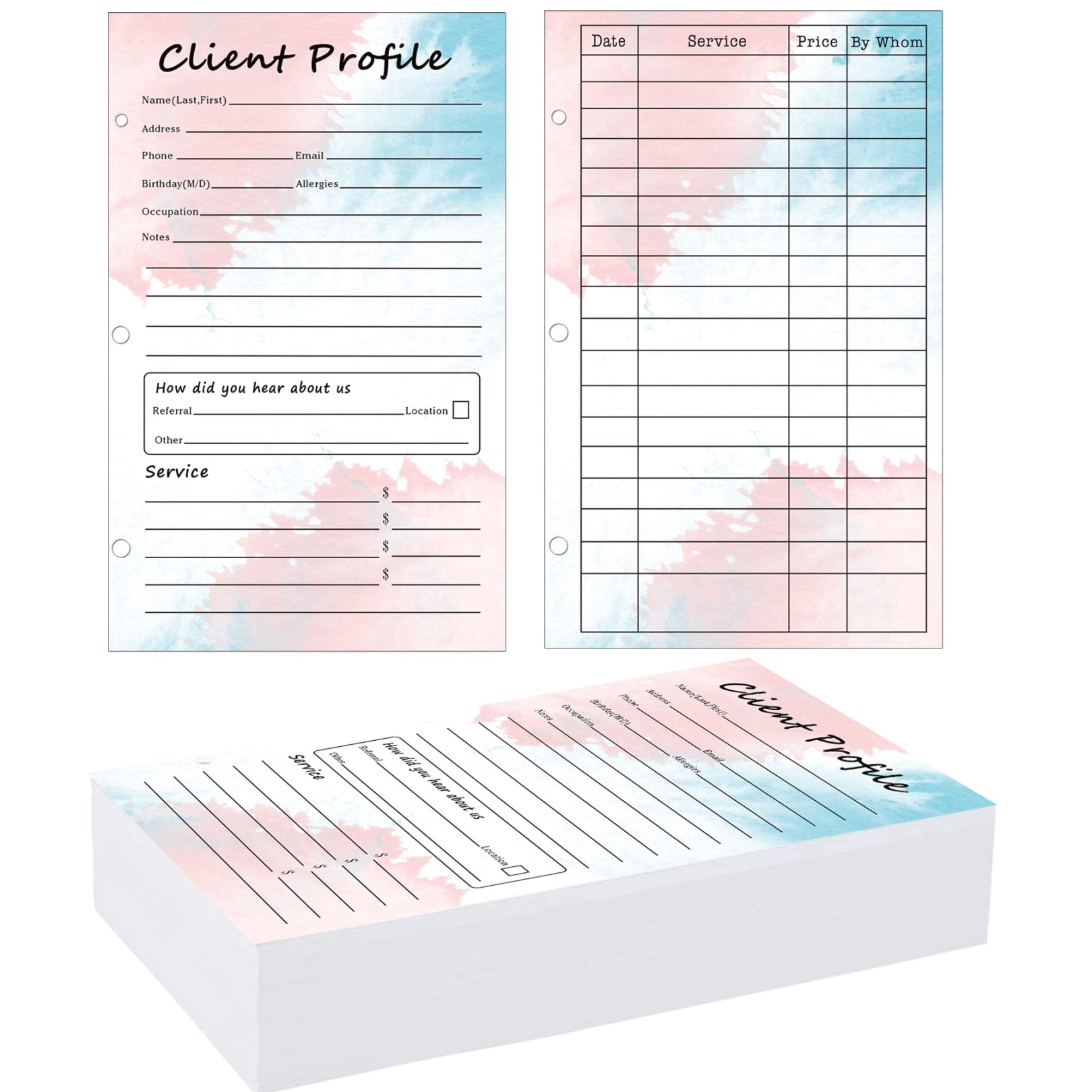 Pack of  Customer Information Cards Customer Profile Cards . x