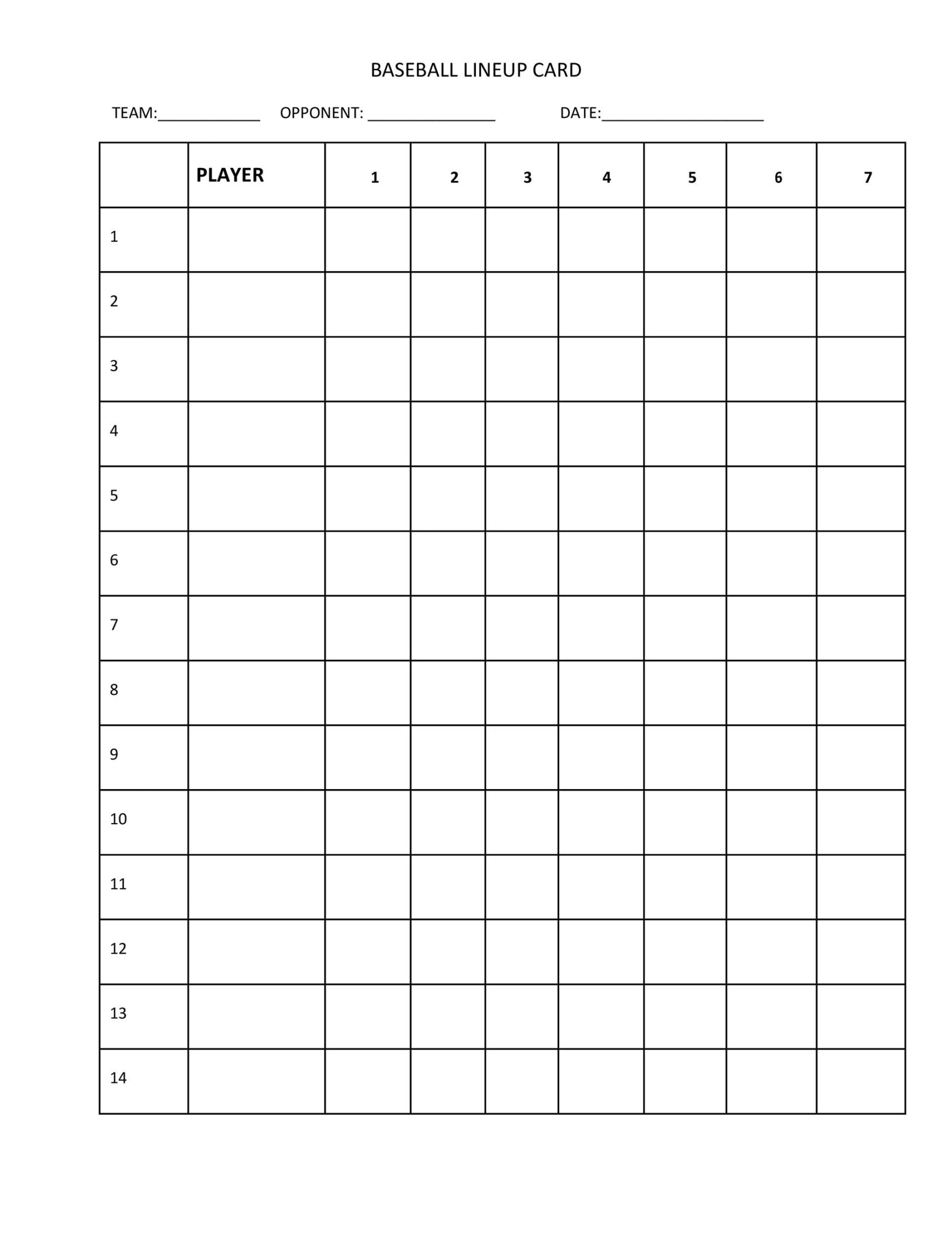 Printable Baseball Lineup Templates [Free Download] ᐅ TemplateLab