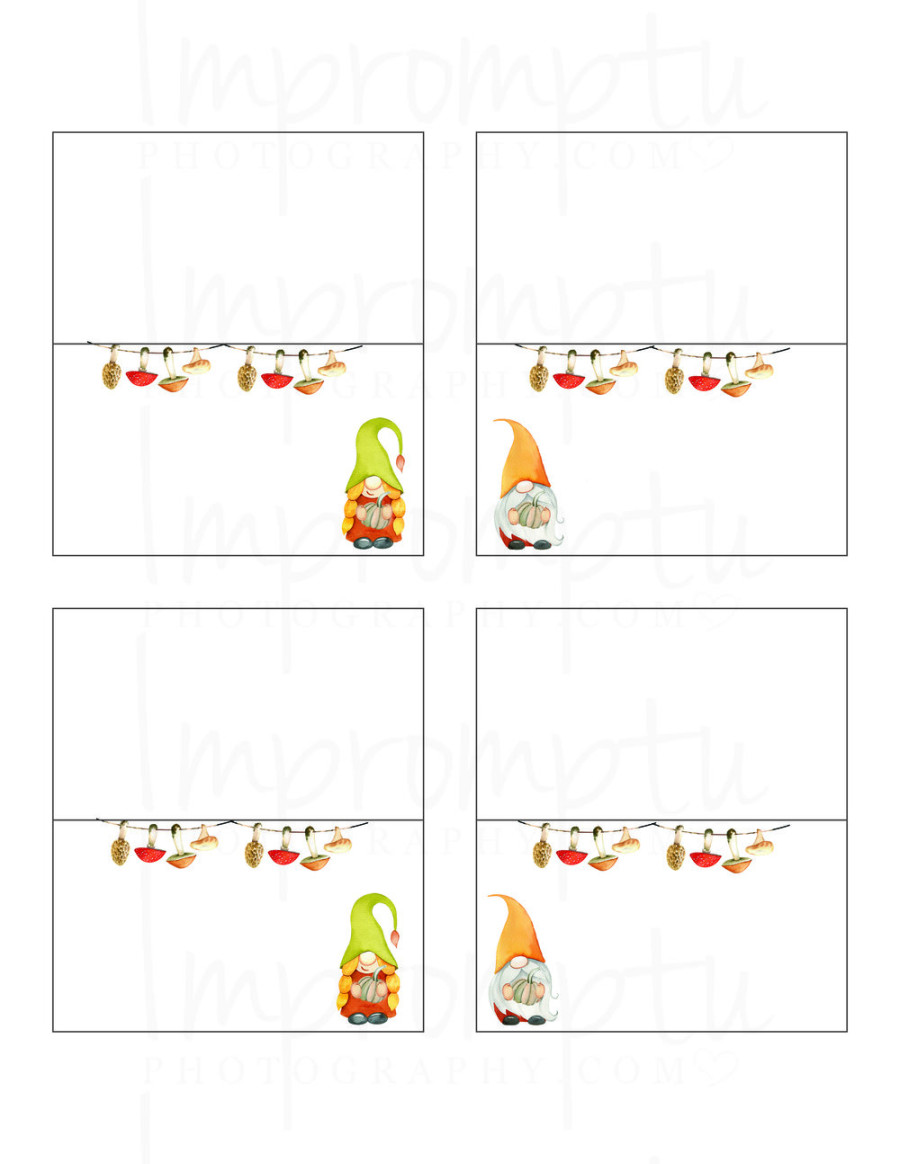 Printable Gnome Thanksgiving Place / Tent Cards — Impromptu