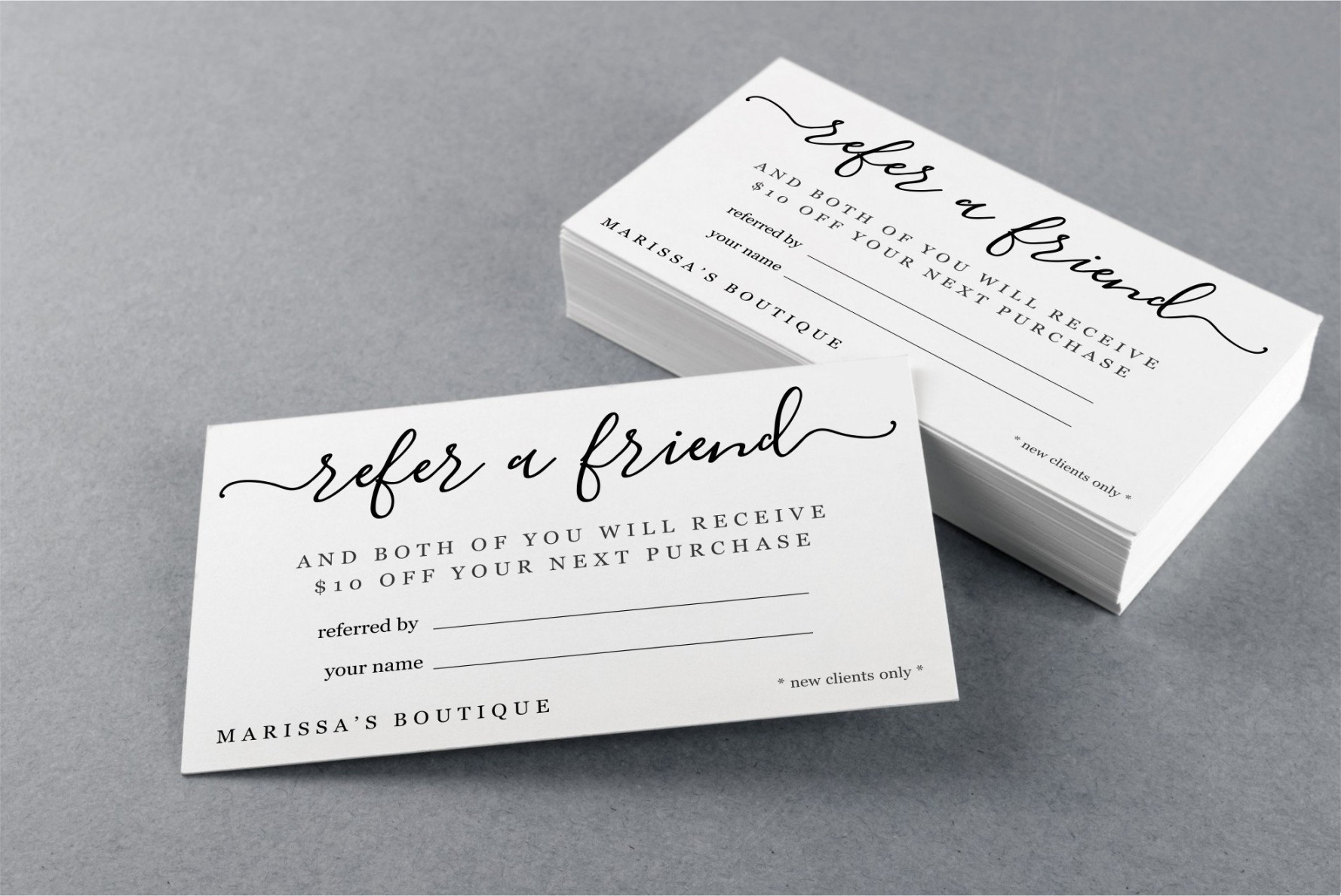 Printable Referral Card Template, Refer a Friend, Simple Business