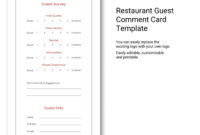 Restaurant Comment Card Template: A Tool For Customer Feedback And Improvement