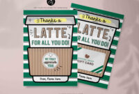 A Formal Expression Of Gratitude: A Latte Card Template