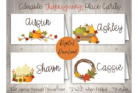 Elegant Thanksgiving Place Card Templates For A Memorable Gathering