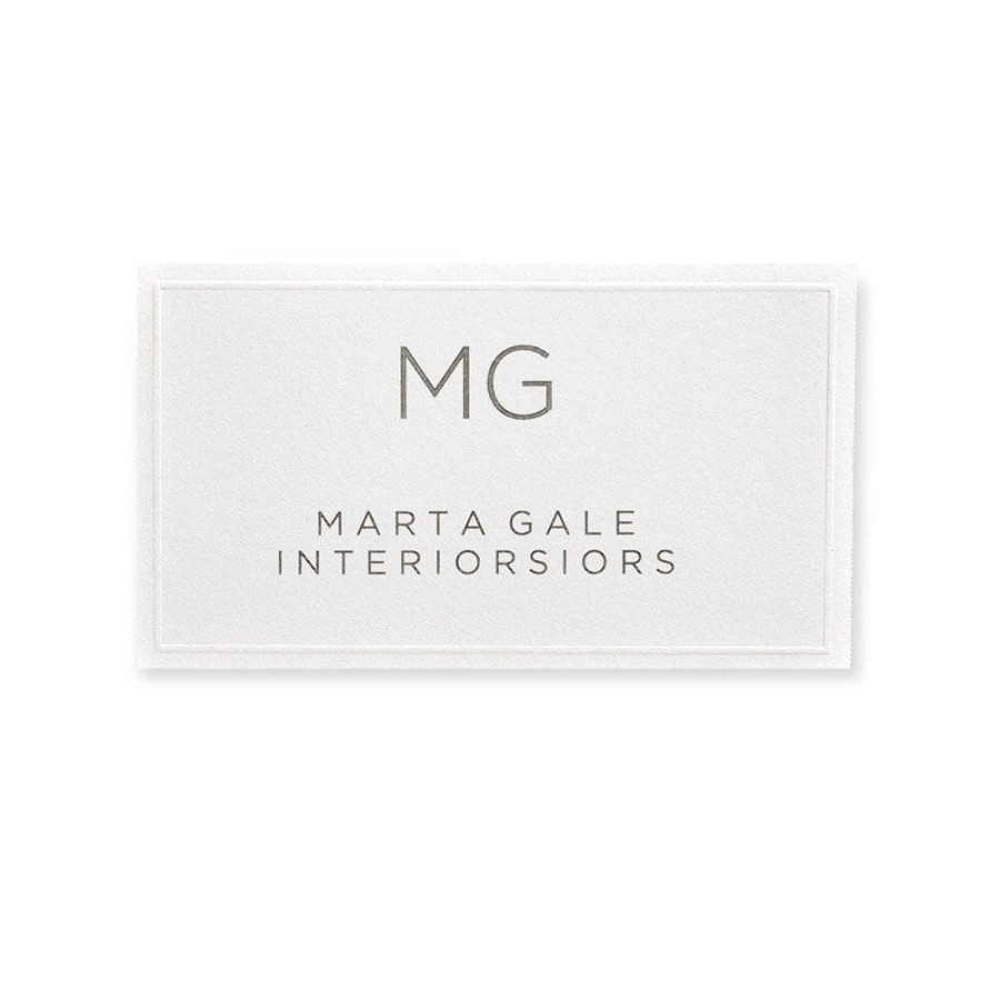 White Embossed Printable Business Cards  Gartner Studios