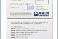 Forklift Operator Certification Card Template