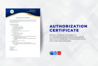 Certificate Of Authorization Template