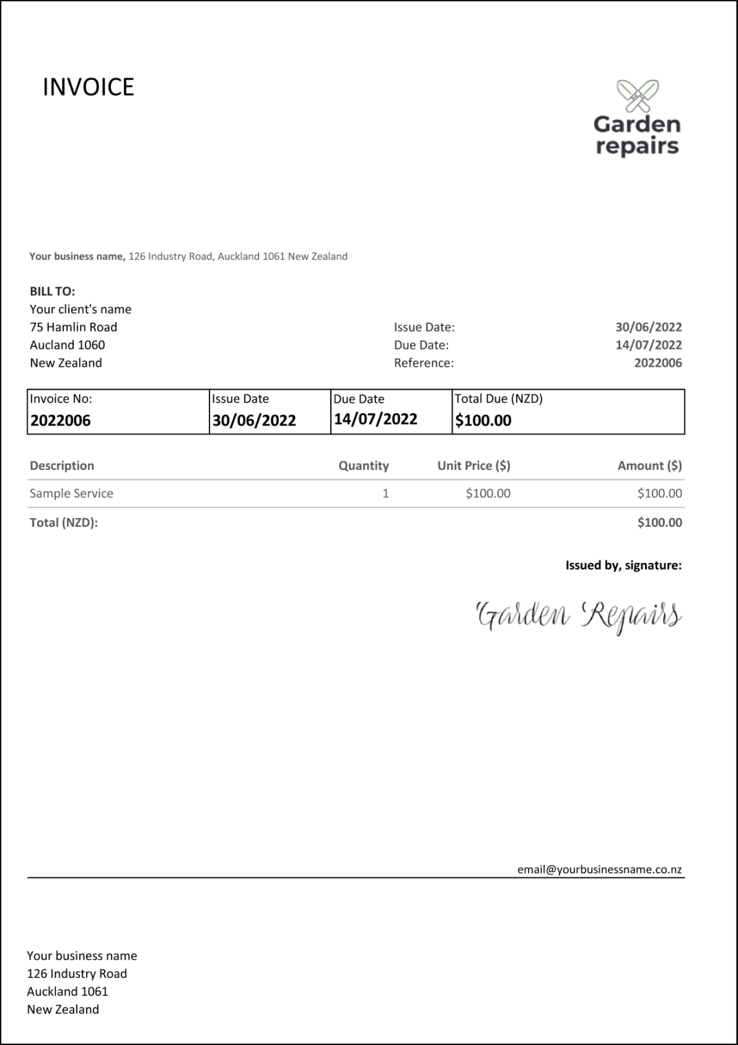 Basic Invoice Template - Simple and free download  Billdu