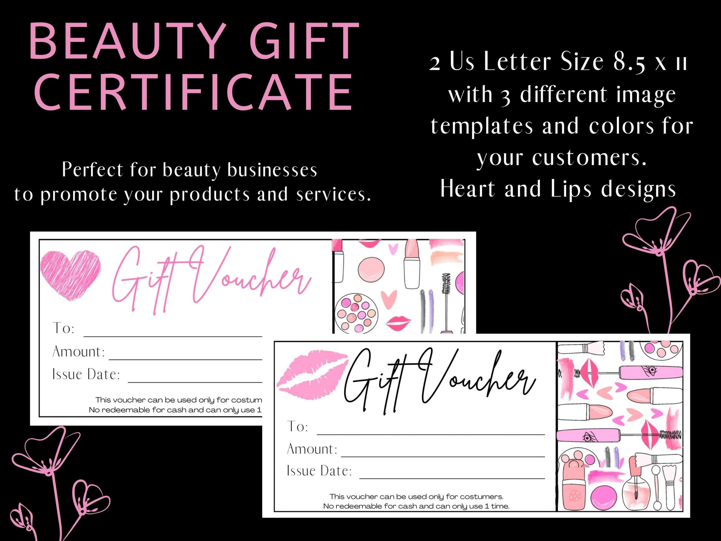 Beauty Gift Certificate/ Voucher to Print PDF, Mary Kay Beauty