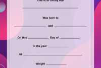 Girl Birth Certificate Template