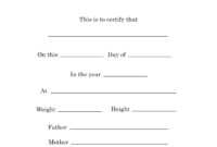 Novelty Birth Certificate Template For Personalized Keepsakes