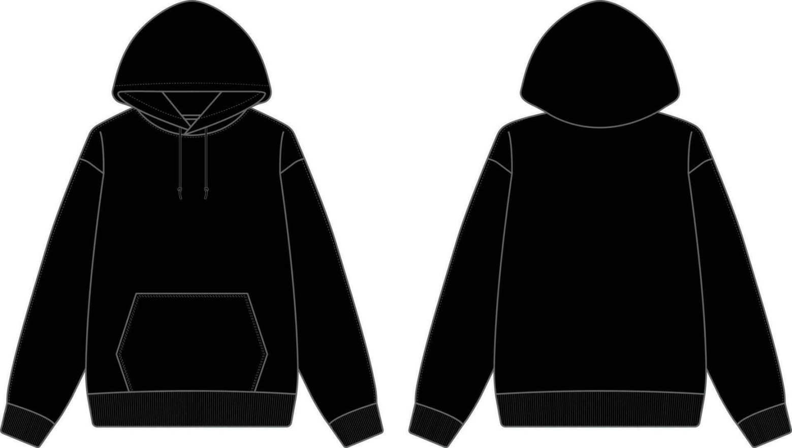 Black Hoodie Template Vector Art, Icons, and Graphics for Free