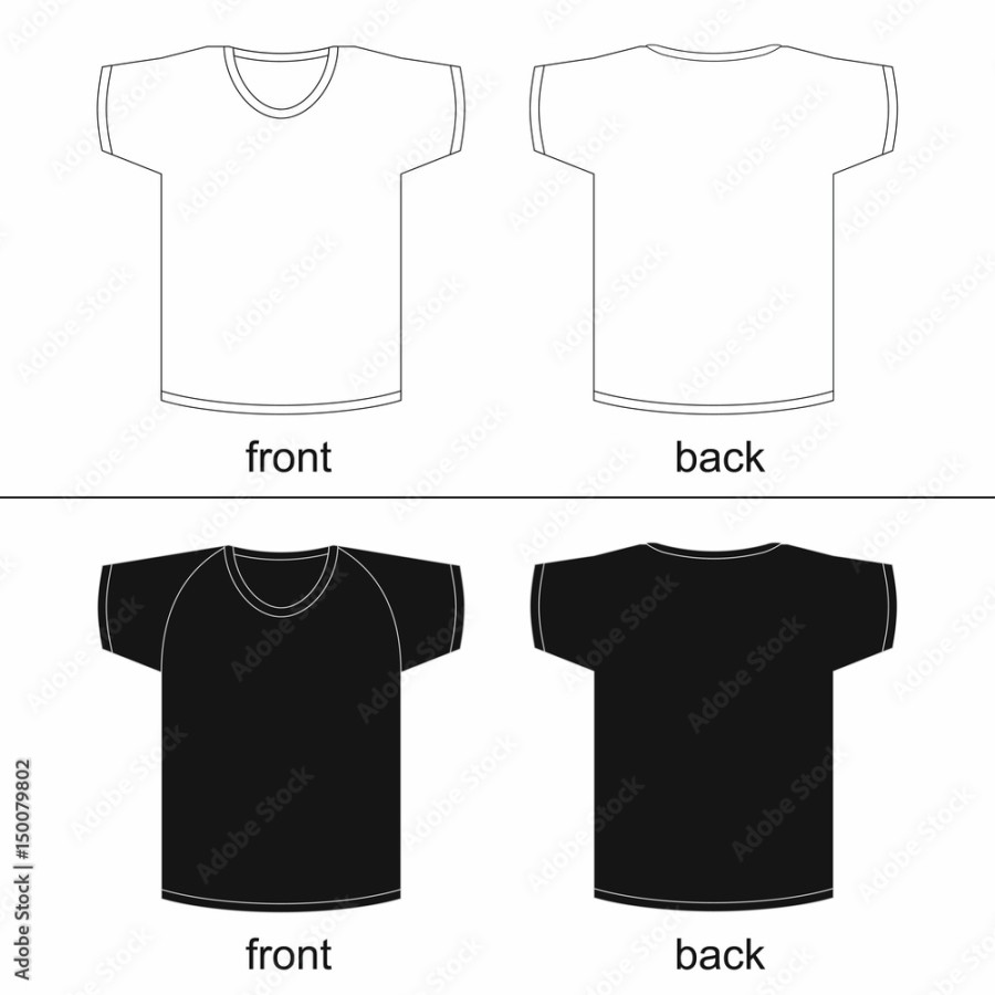 Blank t-shirt template. Front and back, for printable