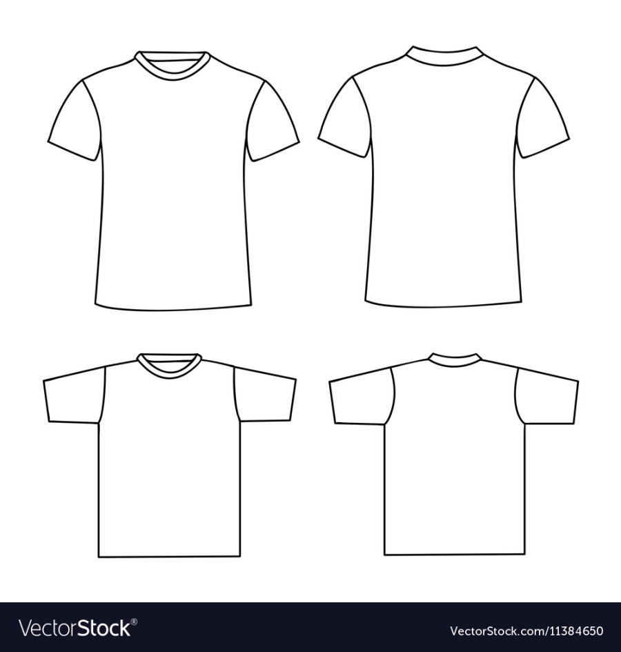 Blank T-Shirt Vorlage vorne und hinten Lizenzfreier Vektor