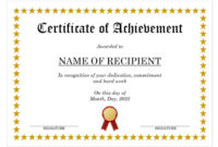 Certificate Of Achievement Template Word: A Formal Guide