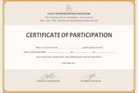 Certificate Of Participation Template: A Formal Document For Recognition