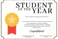 Student Of The Year Award Certificate Templates