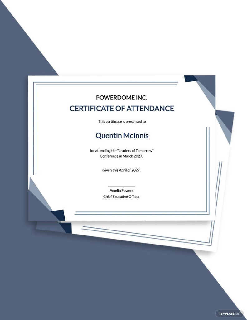 Conference Attendance Certificate Template in Illustrator