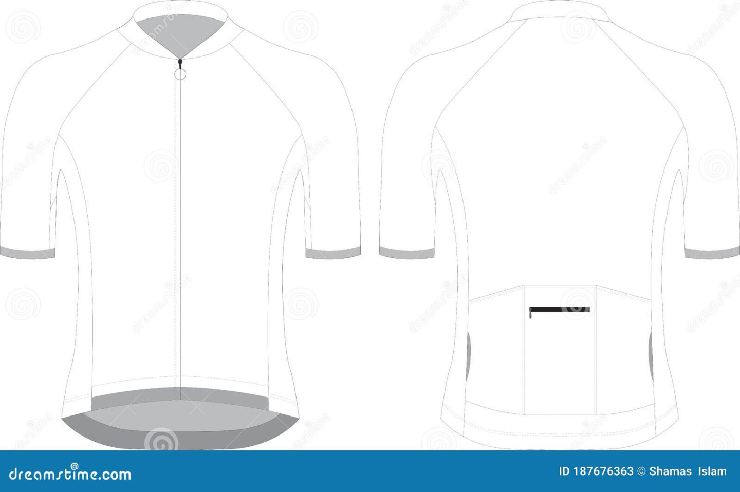 Custom Design Cycling Jersey Half Sleeve Mock Up Blank Template