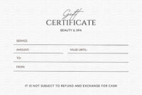 Black And White Gift Certificate Template – Complimentary Design