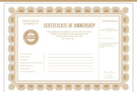 Ownership Certificate Template