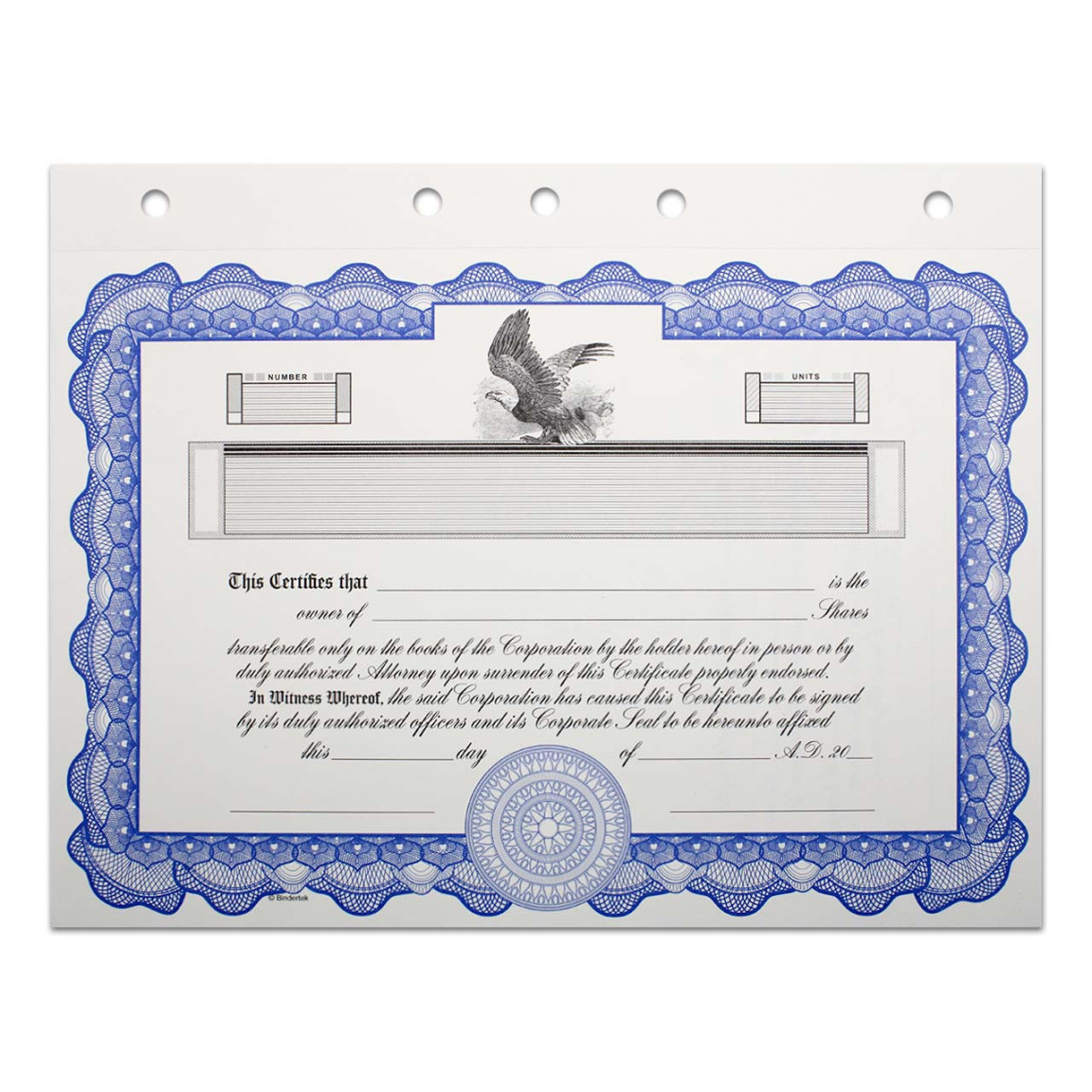 Customizable Corporate Stock Certificates - Bindertek