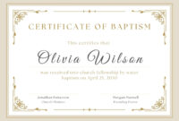 Baptism Certificate Template Word: A Formal Document For Religious Records