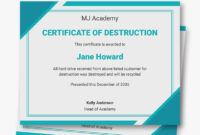 Free Certificate Of Destruction Template: A Formal Document For Proper Disposal