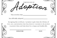 Adoption Certificate Template: A Formal Document For Legal Recognition